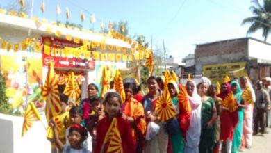 Photo of 12 गांव के ब्रह्माकुमार कुमारी भाई बहनों ने मिलकर निकाली शिव जयंती पर शोभायात्रा ।