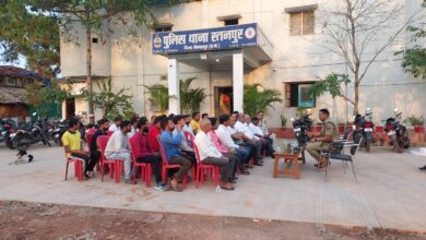 Photo of चैत्र नवरात्रि थाना रतनपुर पुलिस द्वारा शांति समीति व व्यापारी संघ की बैंठक संचालित।